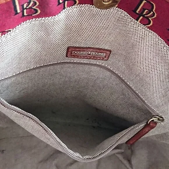 Burgundy Dooney & Bourke logo large tote